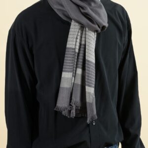 Runtlly Men's Winter Cashmere Scarf Stripes Warm Soft Scarves with Tassel Luxurious Winter Scarf For Men Women(Gary)