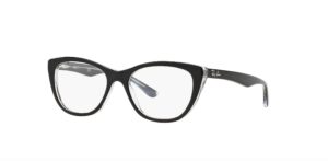 ray-ban rb5322-2034 eyeglass frame black,transparent 53mm