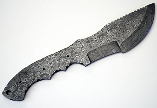 Whole Earth Supply Damascus Tracker High Carbon Steel Blank Blade Knives Hunting Knife Making Blanks Large Custom