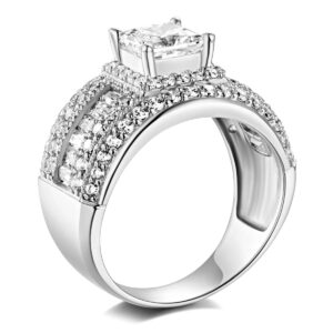 14k White Gold SOLID Wedding Engagement Ring - Size 4