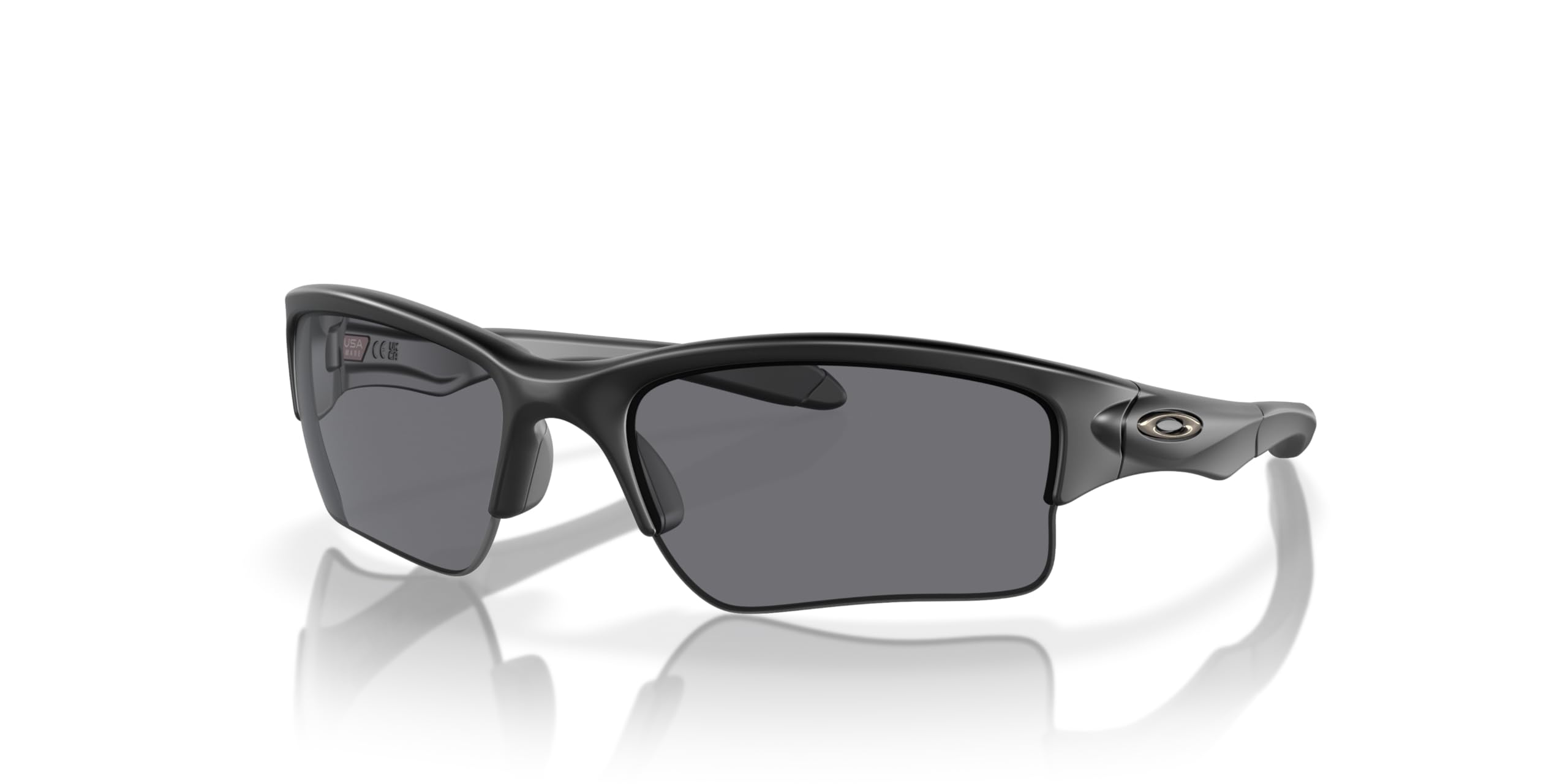 Oakley Men's OO9200 Quarter Jacket Rectangular Sunglasses, Matte Black/Grey, 61 mm