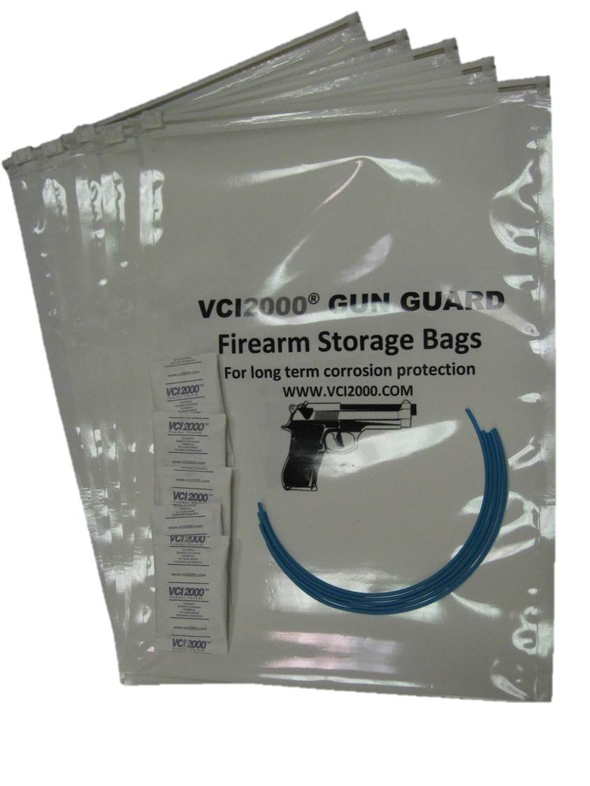 VCI Gun Storage Bags Heavy Duty Pistol Storage bags - Anti Corrosion Firearm Storage Bags -VCI (Pack of 5) Premium Gun Storage Solution: Ultimate Corrosion Protection