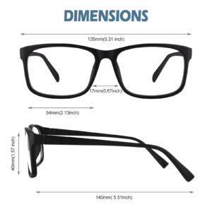 Happy Store CN12 Casual Fashion Basic Square Frame Clear Lens Eye Glasses for Women Men Matte Black