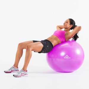 Black Mountain Products 2000-Pound Static Strength Exercise Stability Ball with Pump, Purple, 85cm