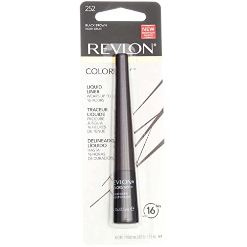 Revlon ColorStay Liquid Liner Eye Makeup, Black-Brown [252], 0.08 oz (Pack of 2)