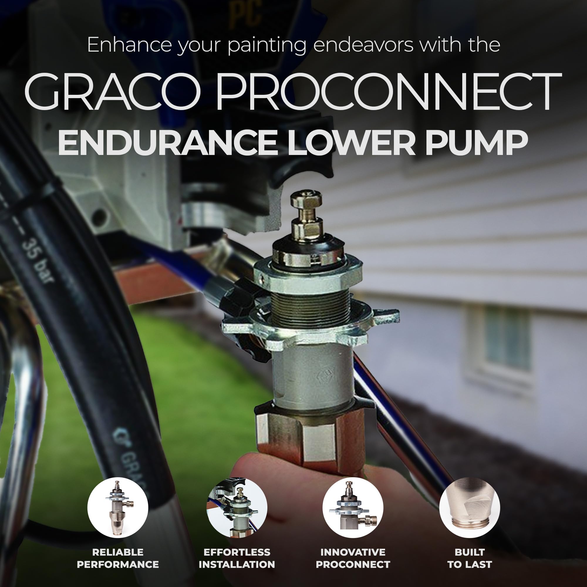 Graco Proconnect Paint Sprayer Replacement Pump with QuickAccess Intake Valve, and Worry-Free Install for Interior Walls or Outdoor Surfaces