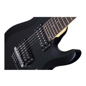 Schecter C-7 Deluxe 7-String Electric Guitar (Left Hand, Satin Black)