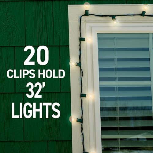 Command Outdoor Light Clips, 16 clips, 20 strips, Water-Resistant Adhesive (17017CLR-AWES), Clear (17017CLR-AW-E)