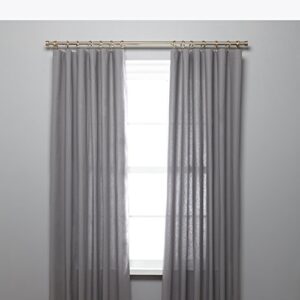 Umbra Cappa Curtain Rod – 1-Inch Drapery Rod Extends from 36 to 66 Inches, Includes 2 Matching Finials, Brackets & Hardware, Brass