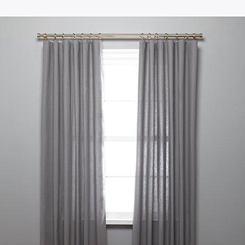 Umbra Cappa Curtain Rod – 1-Inch Drapery Rod Extends from 36 to 66 Inches, Includes 2 Matching Finials, Brackets & Hardware, Brass