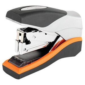 Rexel Optima 40 Compact Low Force Stapler, 40 Sheet Capacity, Flat Clinch Stapling, 26/6 Staples Included, Silver/Black, 2103357