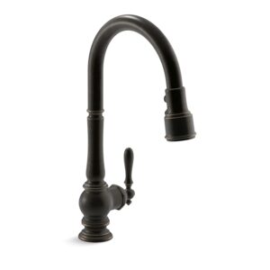 KOHLER Artifacts Pull Down Kitchen Faucet, Kitchen Sink Faucet with Pull Down Sprayer, Oil-Rubbed Bronze, K-99259-2BZ