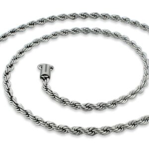 SILVERCLOSEOUT Stainless Steel Twisted French Rope Chain Mens & Womens Unisex Necklace Jewelry Making Chains DIY 2.0MM 20in