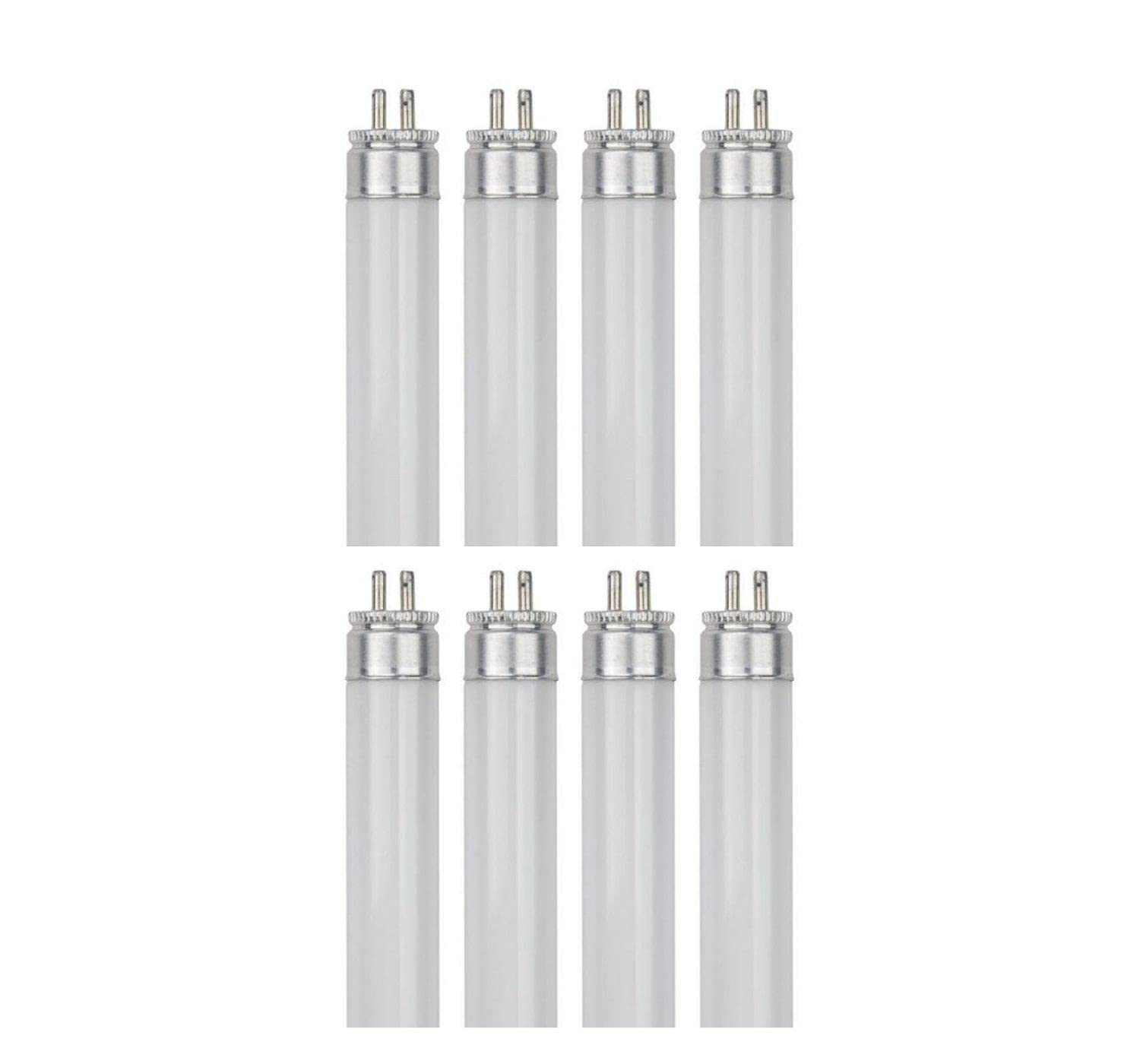 Sterl Lighting - Pack of 8 T5 Counter Lighting 11.33 inch Straight Fluorescent Tube Light Bulbs - 8 Watts - 110/130 Volts - G5 Base - 6500 Kelvin Supra Life Daylight - 400 Lumens