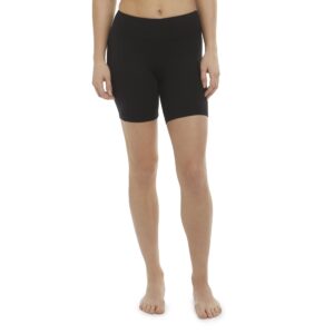 jockey womens 7" bike casual shorts, deep black, x-large us