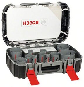 bosch professional 17 pcs. hss bi-metal hole saw set (for various materials, Ø 20–76 mm, accessory rotary drill)