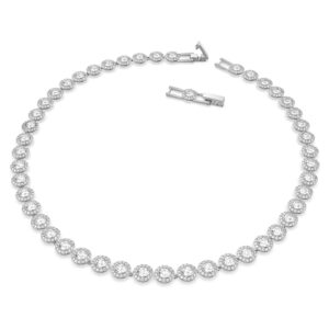 swarovski una angelic necklace with clear crystals on a rhodium plated setting