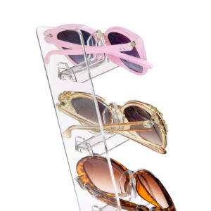 MOOCA Premium Acrylic Sunglasses Organizer and Display Stand, Sunglass Organizer, Glasses Holder, Sunglasses Organizer, Glasses Holder Stand, Eyeglass Holder Stand, Fit for All Glass Sizes, 4 Frames