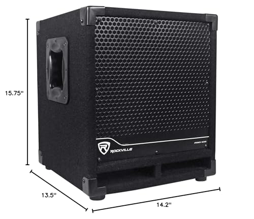 Rockville Bass Gig Active Powered PA Subwoofer DJ/Pro 1200 Watt, 10 inch (RBG10S), Black