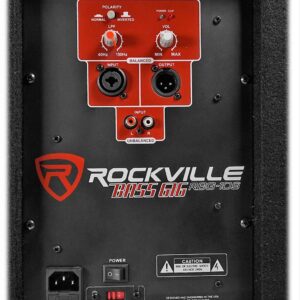 Rockville Bass Gig Active Powered PA Subwoofer DJ/Pro 1200 Watt, 10 inch (RBG10S), Black