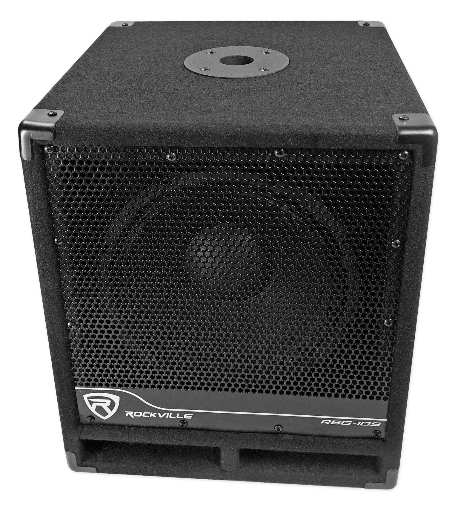 Rockville Bass Gig Active Powered PA Subwoofer DJ/Pro 1200 Watt, 10 inch (RBG10S), Black