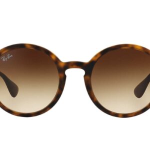 Ray-Ban Men's RB4222 Round Sunglasses, Rubber Havana/Brown Gradient Dark Brown, 50 mm