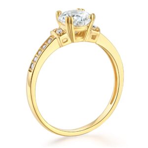 14k Yellow Gold SOLID Wedding Engagement Ring - Size 7