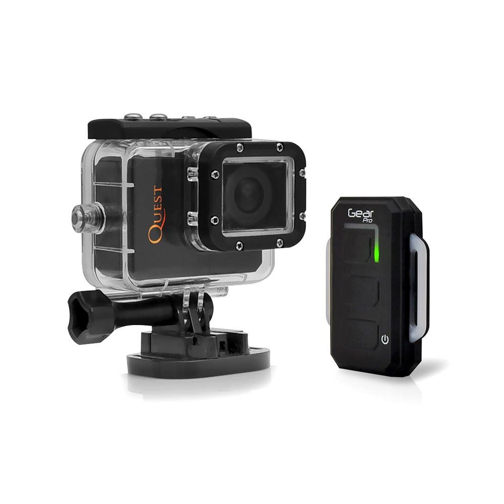 Sound Around Gear Pro Quest Wi-Fi Action Cam, Full HD Hi-Resolution 1080p Video, 16 Mega Pixel Camera, 2.0'' LCD Display, Wireless Remote, Free Downloadable App, Waterproof Case, Black, (GDV995BK)