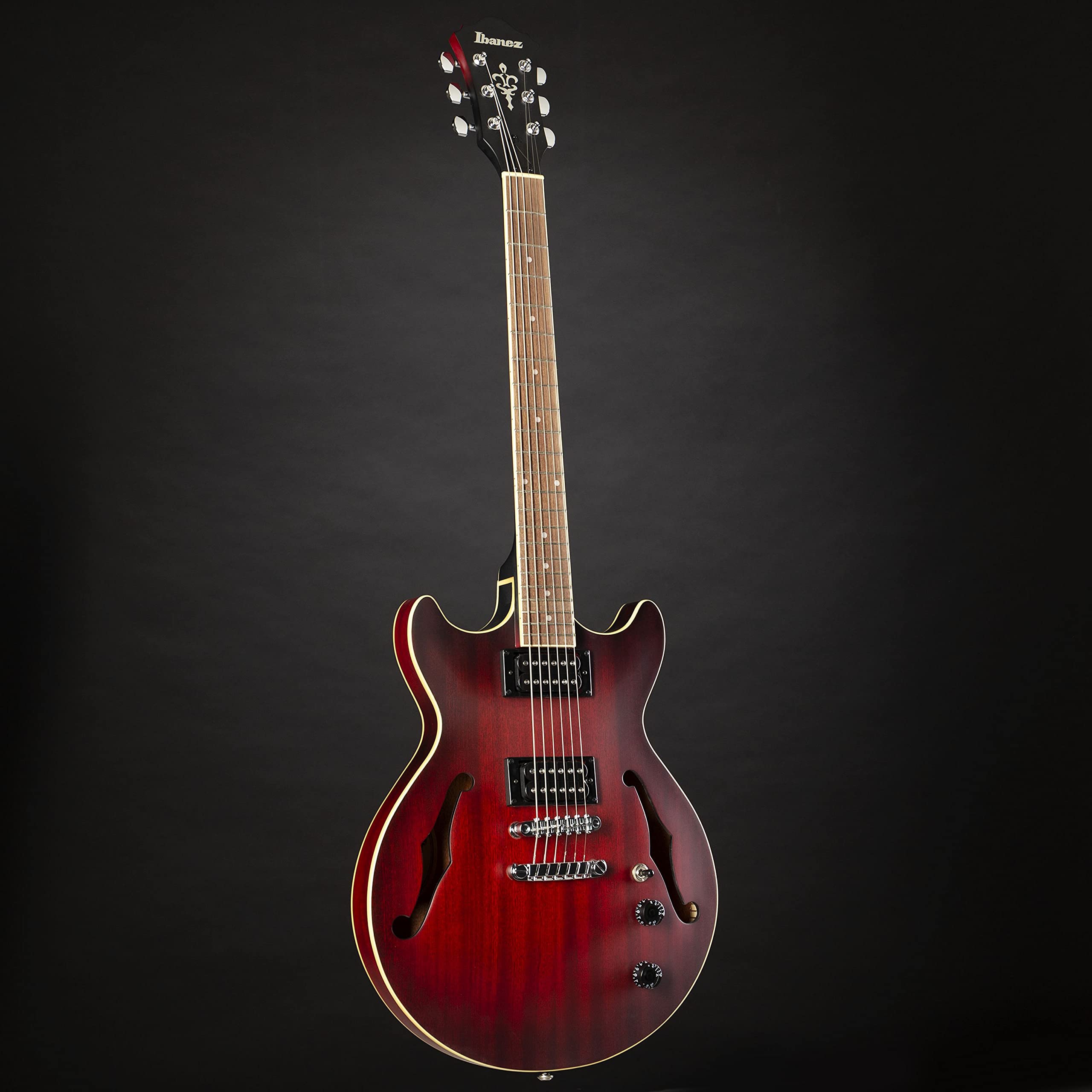 Ibanez Artcore 6 String Semi-Hollow-Body Electric Guitar, Right, Sunburst Red Flat, Full (AM53SRF)