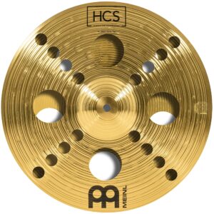 meinl 14" trash stack cymbal pair with holes - hcs traditional finish brass for drum set, made in germany, 2-year warranty (hcs14trs)