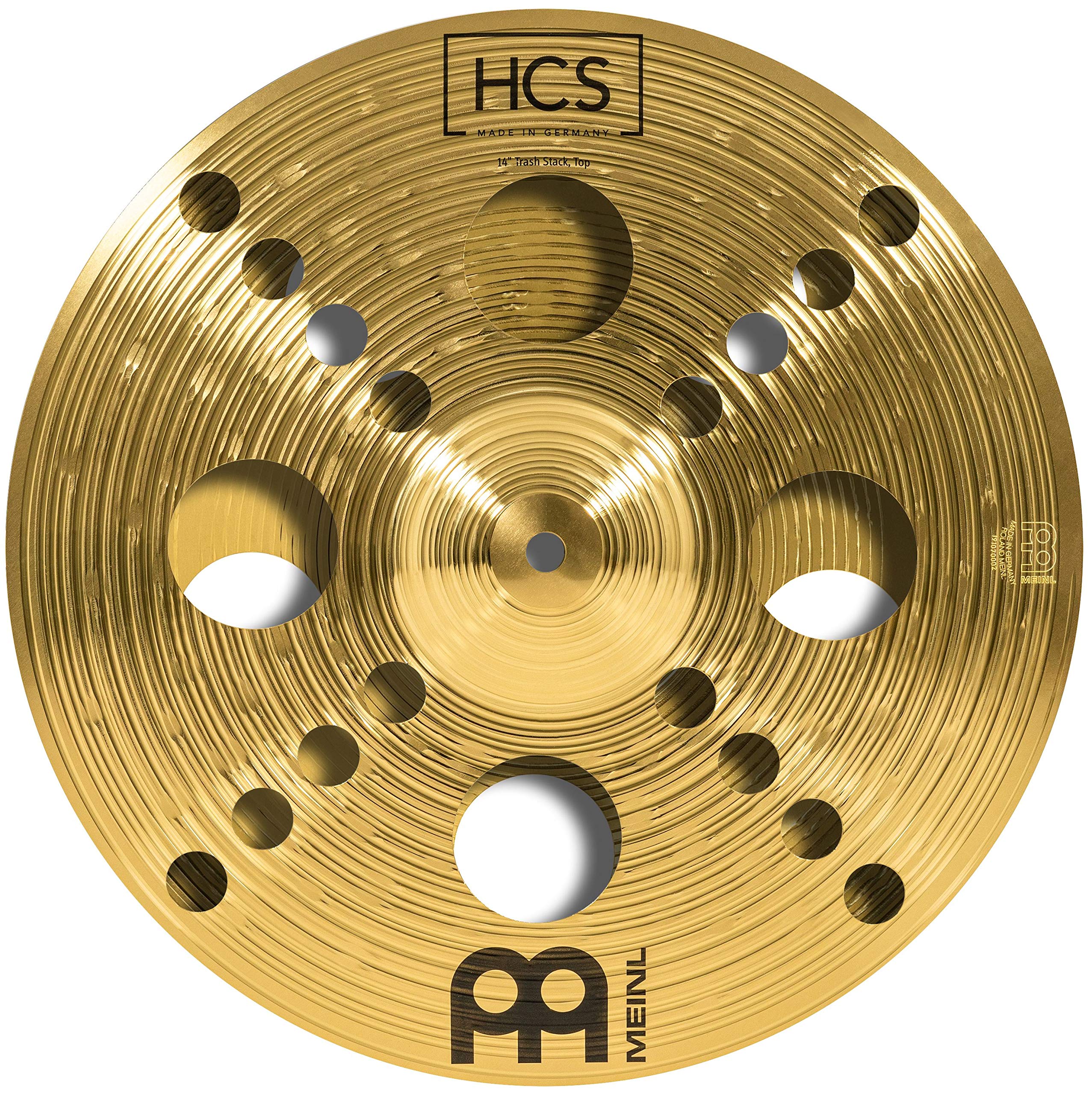 Meinl 14" Trash Stack Cymbal Pair with Holes - HCS Traditional Finish Brass for Drum Set, Made In Germany, 2-YEAR WARRANTY (HCS14TRS)