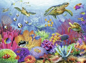 ravensburger tropical waters jigsaw puzzle - 500 unique pieces, precision-cut | vibrant, glare-free imagery | ideal for relaxation or group activity | fsc-certified materials