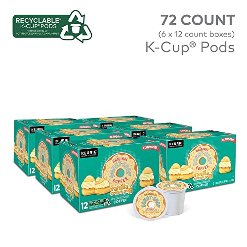 The Original Donut Shop Vanilla Cream Puff Keurig Single-Serve K-Cup Pods, Medium Roast Coffee, 72 Count (6 Packs of 12)