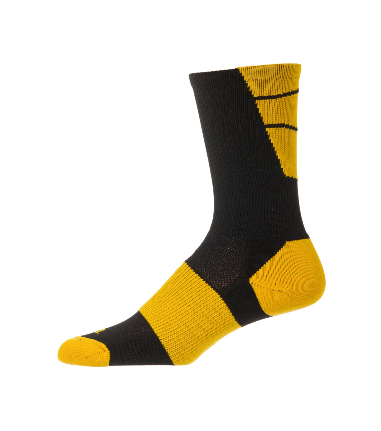 CSI Point Guard Performance Crew Socks Made In The USA Black/Ath Gold