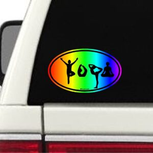 ProSticker 2670 (One) 3" X 5" Yoga Series Poses Rainbow Decal Sticker