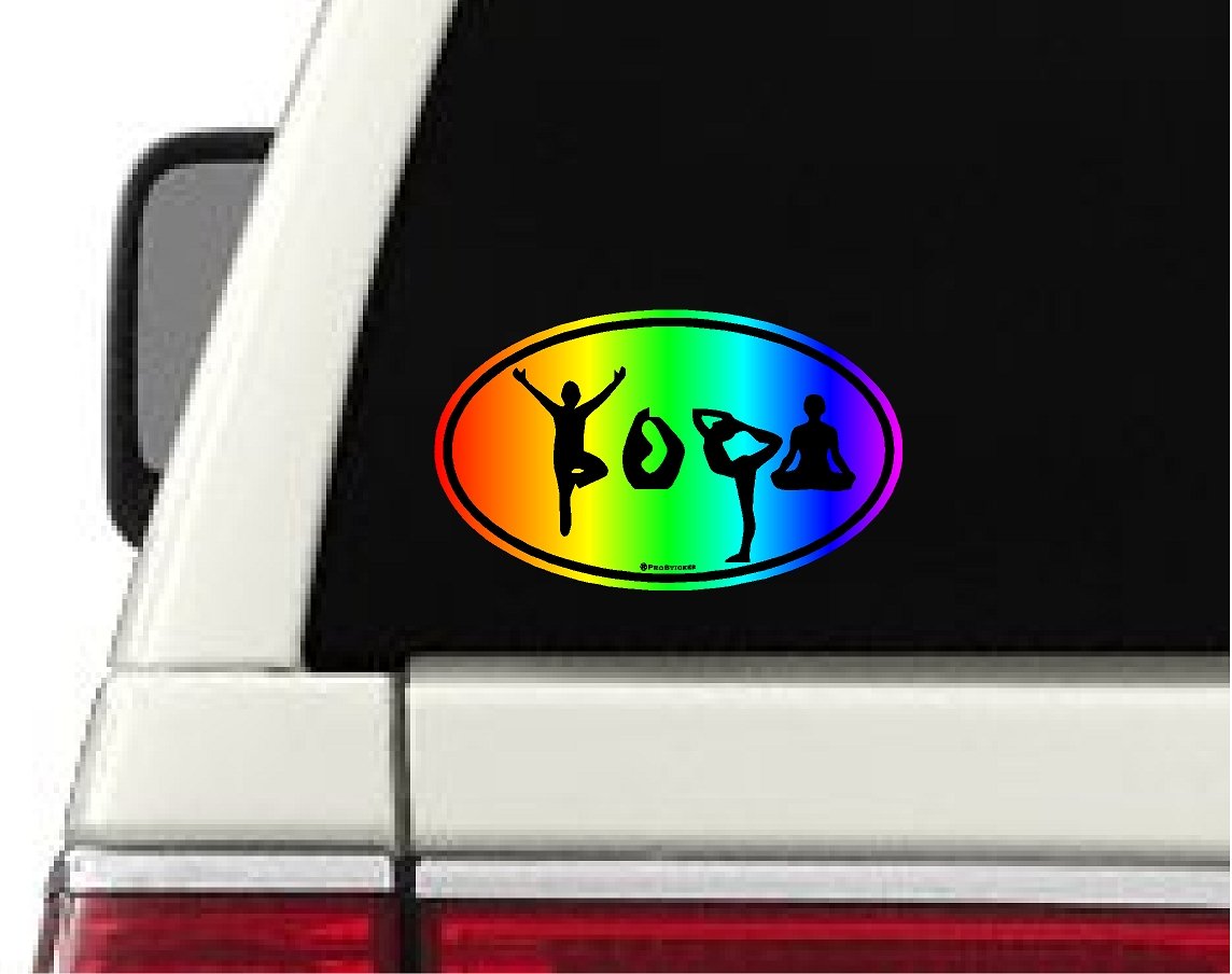 ProSticker 2670 (One) 3" X 5" Yoga Series Poses Rainbow Decal Sticker