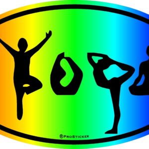 ProSticker 2670 (One) 3" X 5" Yoga Series Poses Rainbow Decal Sticker