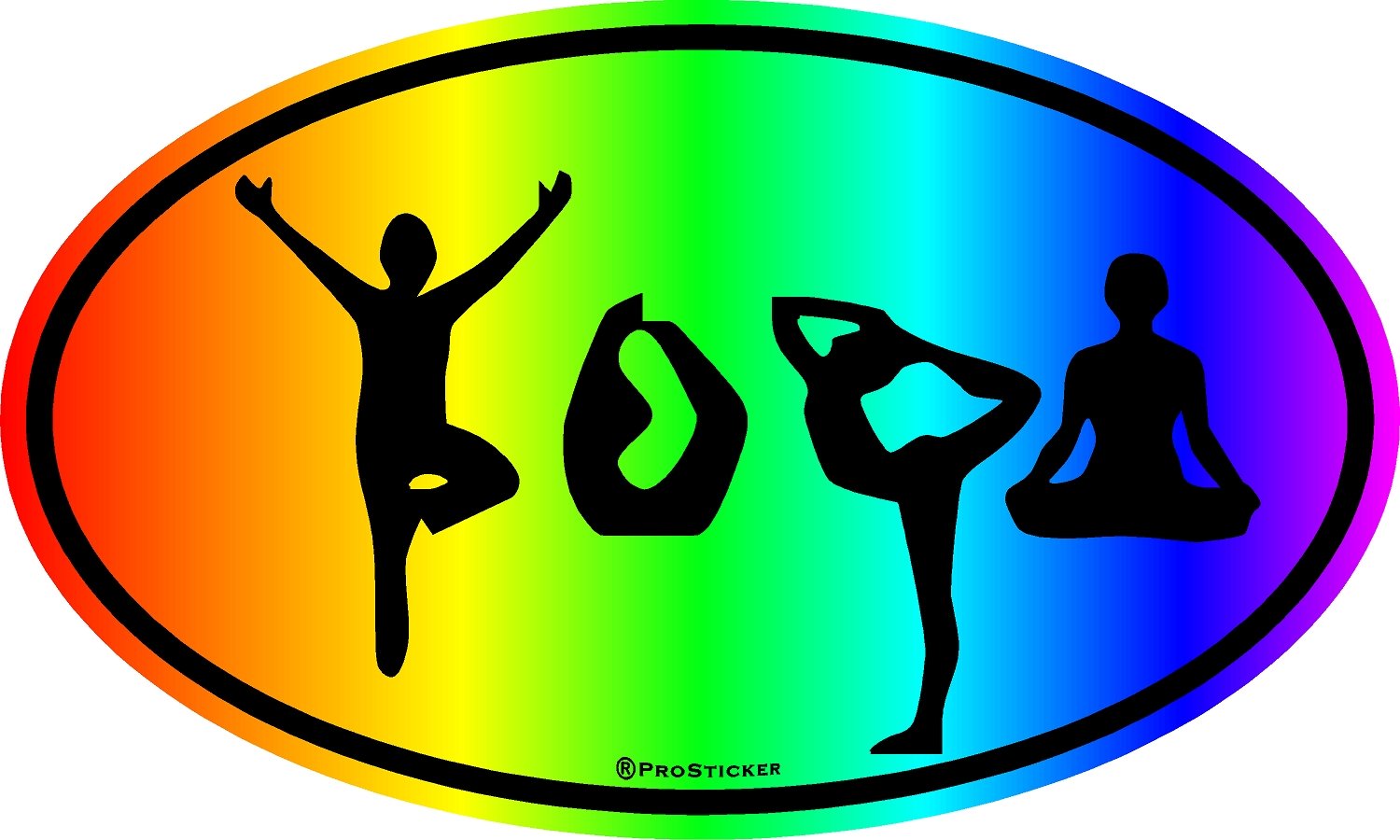 ProSticker 2670 (One) 3" X 5" Yoga Series Poses Rainbow Decal Sticker