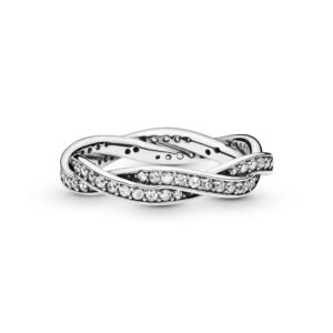 PANDORA Twist Of Fate Stackable Ring Sterling Silver, Size: EUR-58, US-8.5