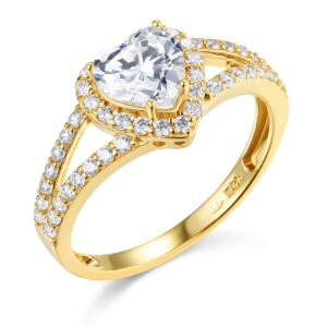 14k yellow gold solid wedding engagement ring - size 7