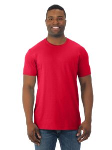 fruit of the loom mens cotton jersey crew t-shirt (sf45r) fiery red l