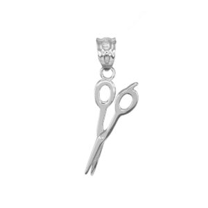 trendy necklaces 925 sterling silver high polish hair stylist scissor pendant