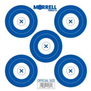 Morrell Targets 17 Inch Archery NFAA Official Size 5 Spot 100 Pound Card Stock Paper Training Target Face Set, 100 Count Pack, Blue