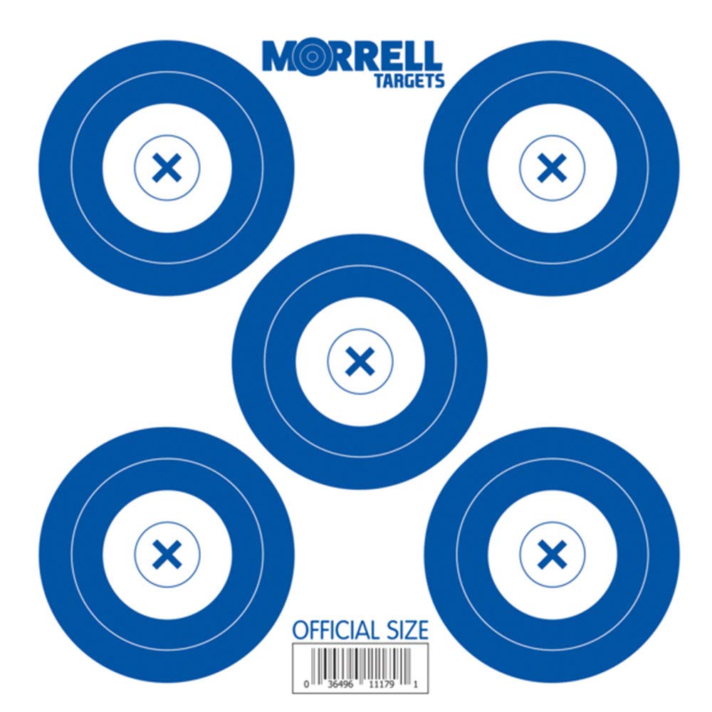 Morrell Targets 17 Inch Archery NFAA Official Size 5 Spot 100 Pound Card Stock Paper Training Target Face Set, 100 Count Pack, Blue