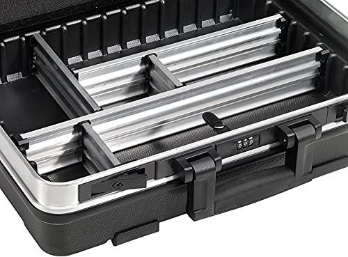 B&W International GO Portable Wheeled Rolling Tool Case Box with Pocket Boards, Black