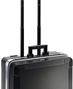 B&W International GO Portable Wheeled Rolling Tool Case Box with Pocket Boards, Black