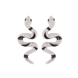 u7 vivid snake earrings women platinum plated gothic punk serpent dangle earrings party gift