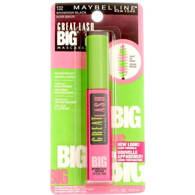 Maybelline New York Great Lash Big Washable Mascara, Brownish Black 132, 0.34 Fluid Ounce (Pack of 3)