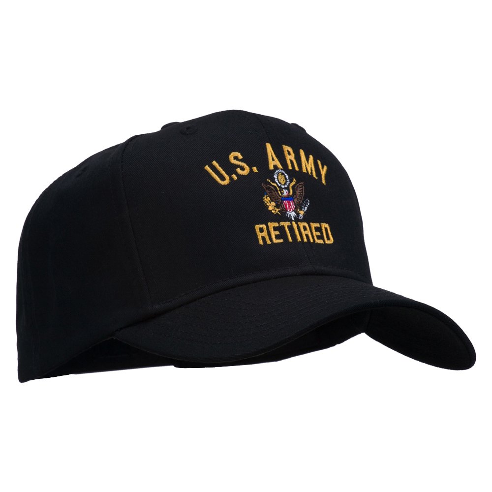 e4Hats.com US Army Retired Military Embroidered Cap - Black OSFM