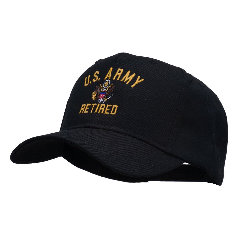 e4Hats.com US Army Retired Military Embroidered Cap - Black OSFM